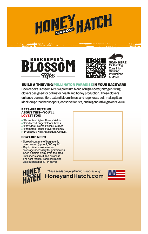 Beekeeper's Blossom Premium Clover Seed Mixture for Bee Nutrition and Hive Health