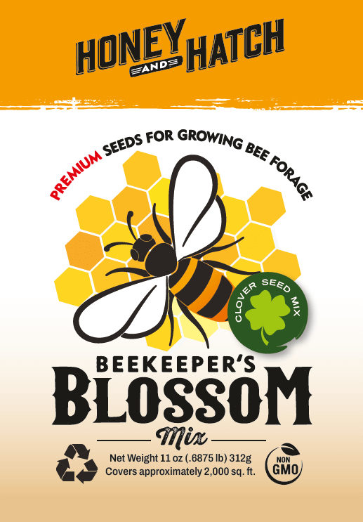 Honey & Hatch Beekeeper's Blossom clover seed mix packet