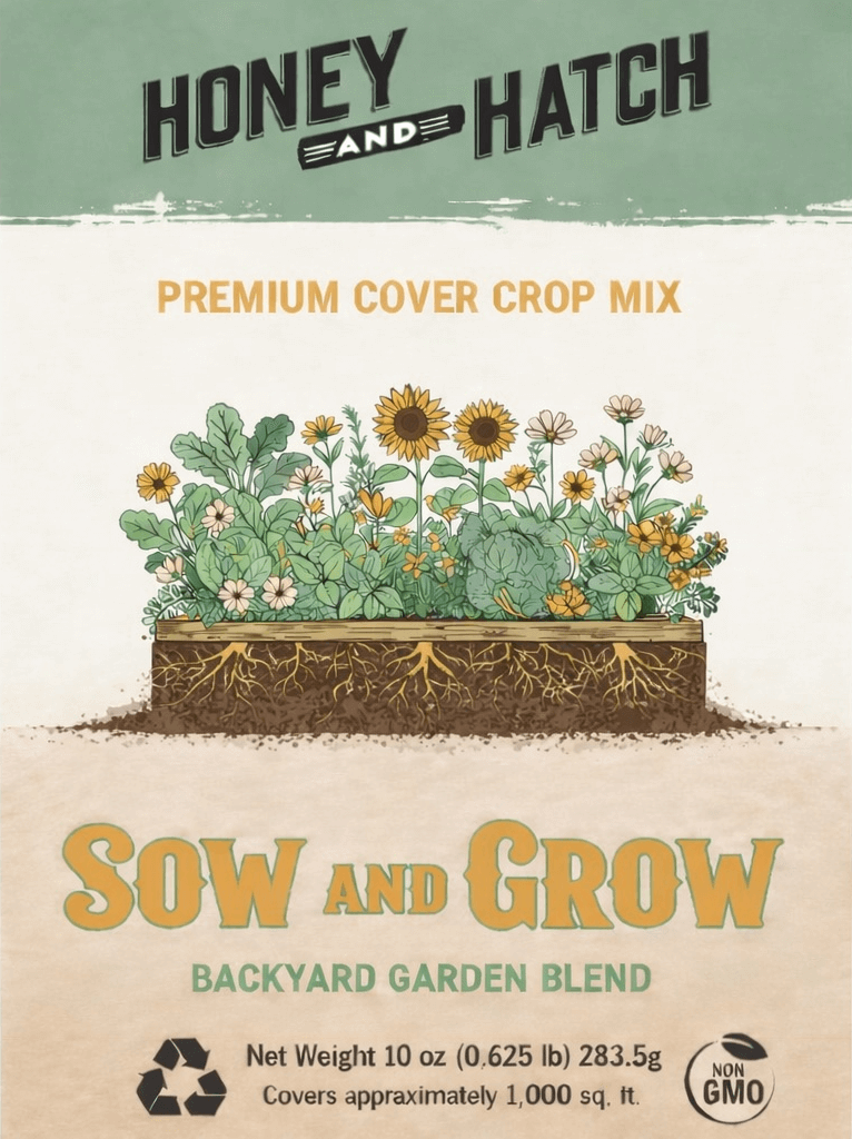 Honey & Hatch Sow and Grow backyard garden seed mix packet