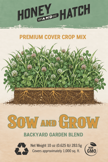 Garden Cover Crop Seed Mix for Raised Beds & Soil Building, 10 oz, Covers 1,000 sq ft | Sow & Grow