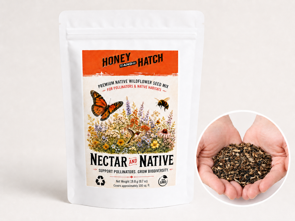 Pollinator Wildflower Seed Mix SAMPLER, Cover 100 sq ft | Nectar and Native