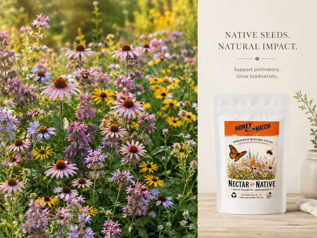 Pollinator Wildflower Seed Mix SAMPLER, Cover 100 sq ft | Nectar and Native