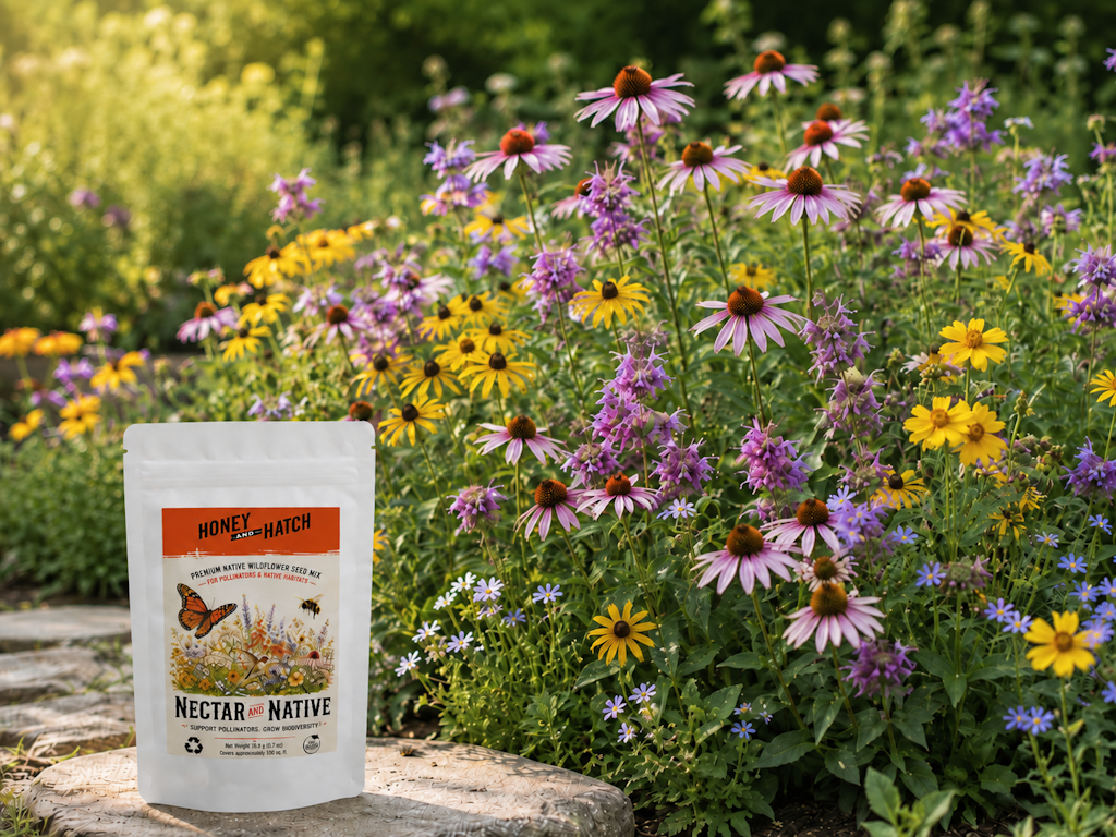 Pollinator Wildflower Seed Mix SAMPLER, Cover 100 sq ft | Nectar and Native