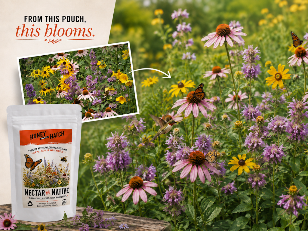 Pollinator Wildflower Seed Mix SAMPLER, Cover 100 sq ft | Nectar and Native