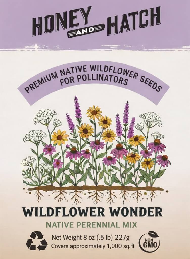 Honey & Hatch Wildflower Wonder native perennial seed mix packet
