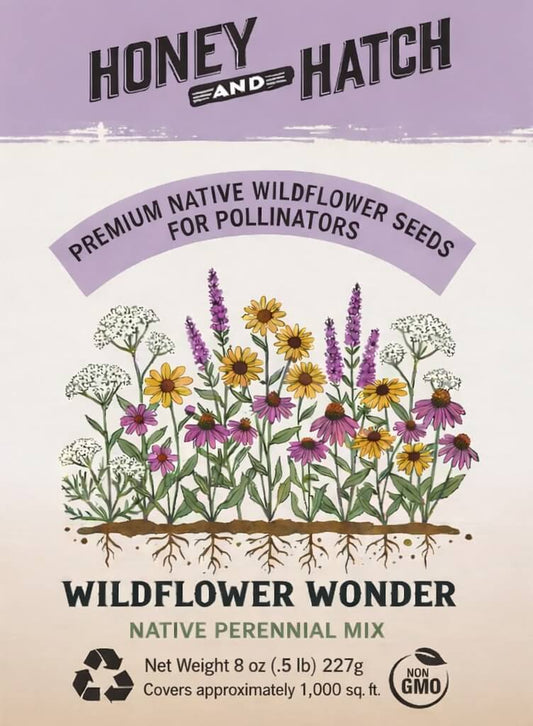 WILDFLOWER WONDER Native Perennial Pollinator Premium Wildflower Seed Mix - 8 oz seed pack