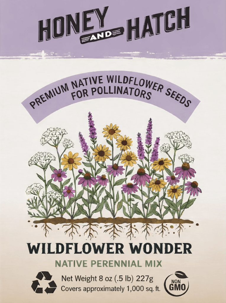 WILDFLOWER WONDER Native Perennial Pollinator Premium Wildflower Seed Mix - 8 oz seed pack