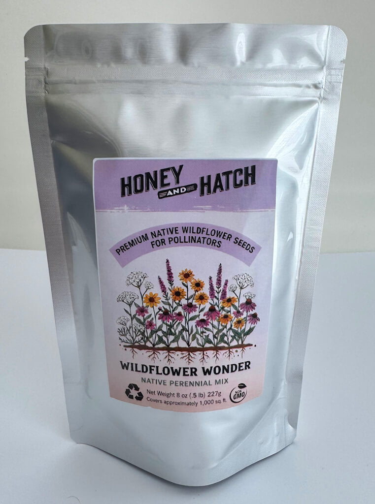 WILDFLOWER WONDER Native Perennial Pollinator Premium Wildflower Seed Mix - 8 oz seed pack