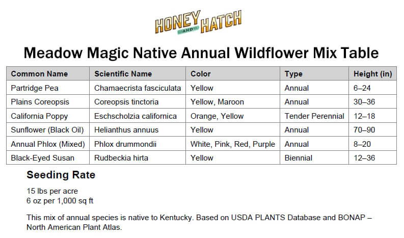 MEADOW MAGIC Annual Premium Wildflower Seed Mix